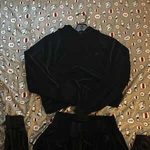 Black Velvet Hoodie and Joggers Set